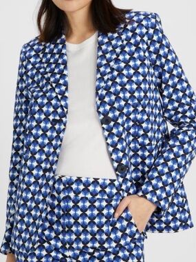 kate spade Blue Geometric Blazer